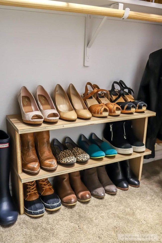 Natural Wood Shoe Organizer
