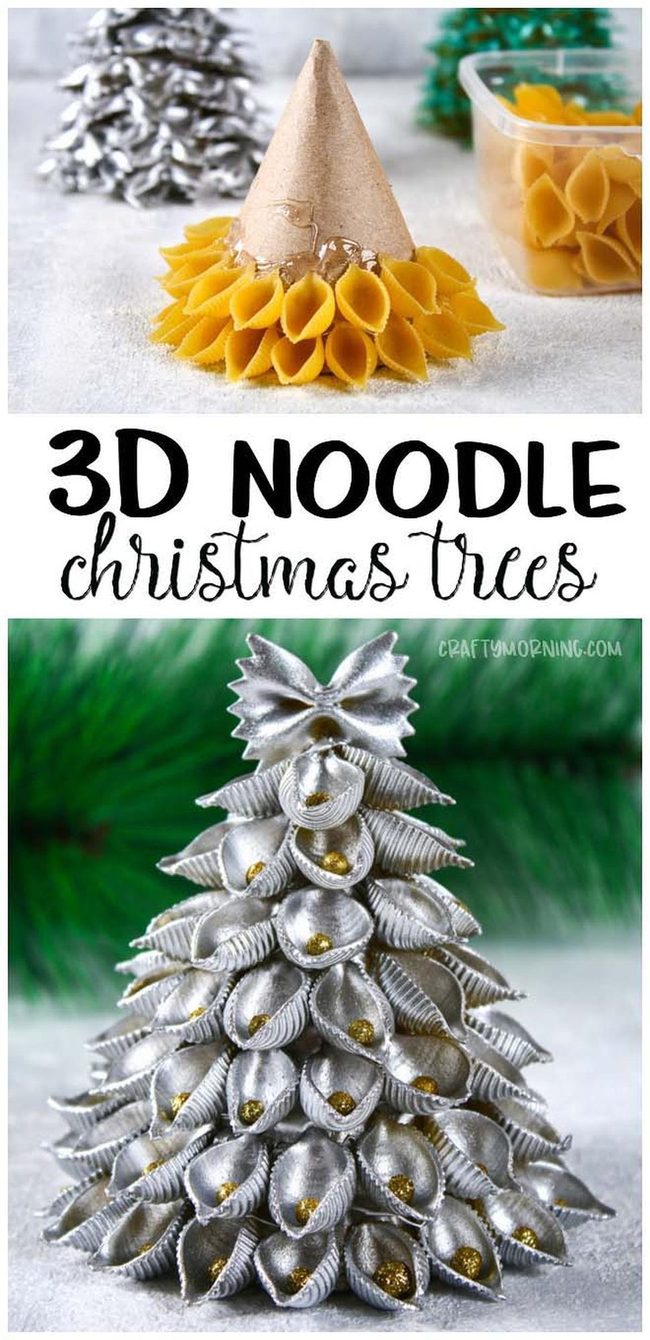 Glittery Pasta Tree Centerpiece