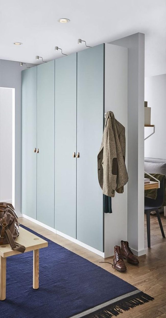 Pale Blue Cabinet Entryway
