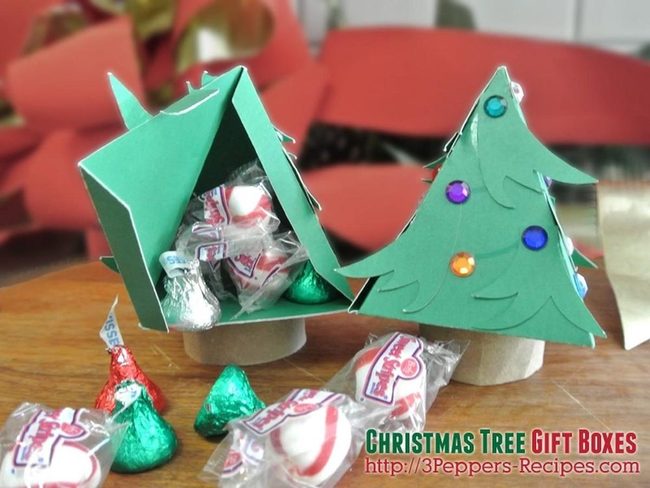 Green Paper Gift Trees With Candy