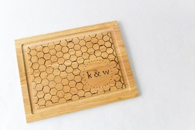 Hexagon Wood Serving Trays