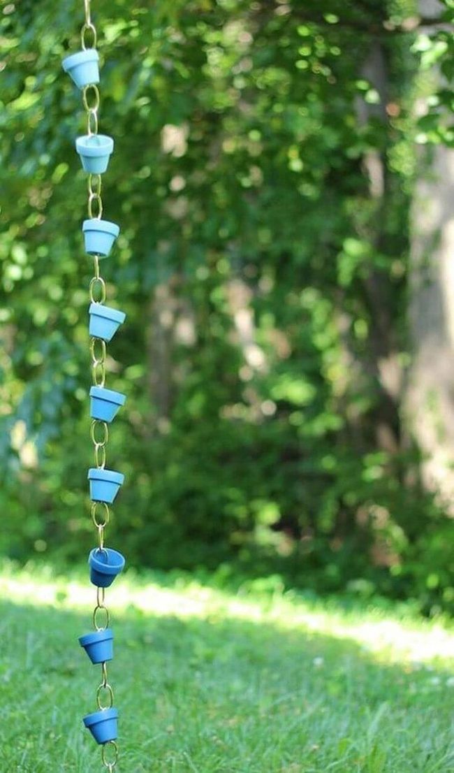 Blue Hanging Pots Statement