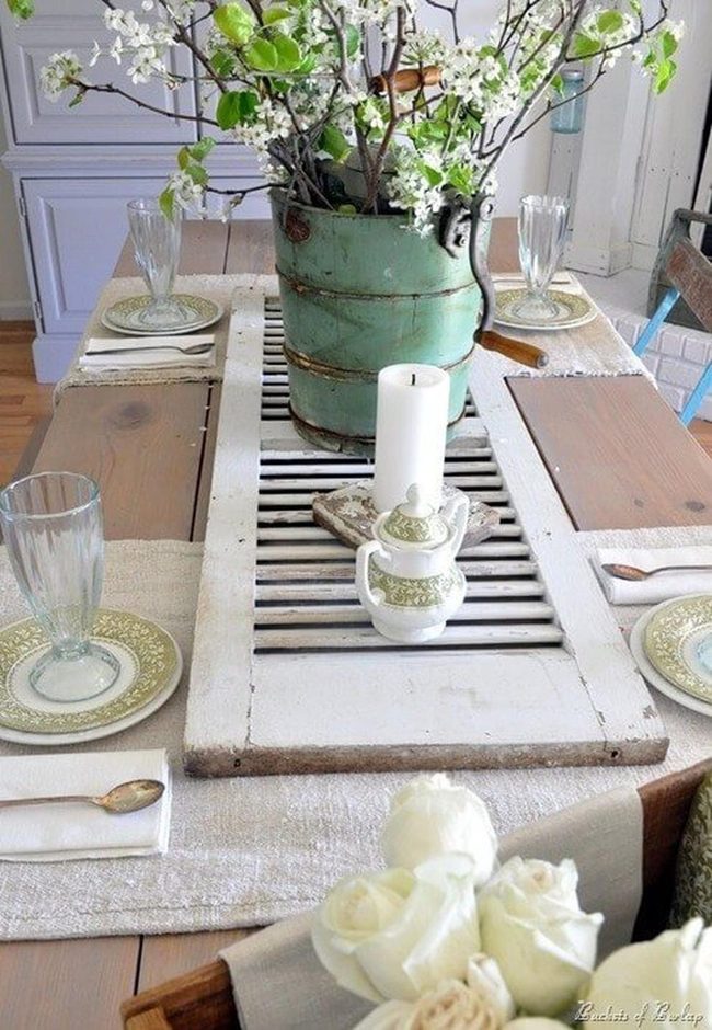 Weathered Shutters With Living Blooms
