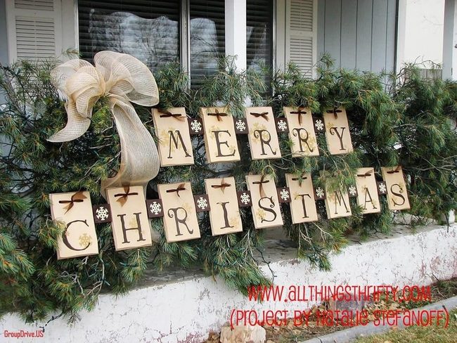 Colorful Letters With Pine Rope Garland