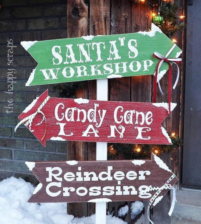 Painted Wood North Pole Sign