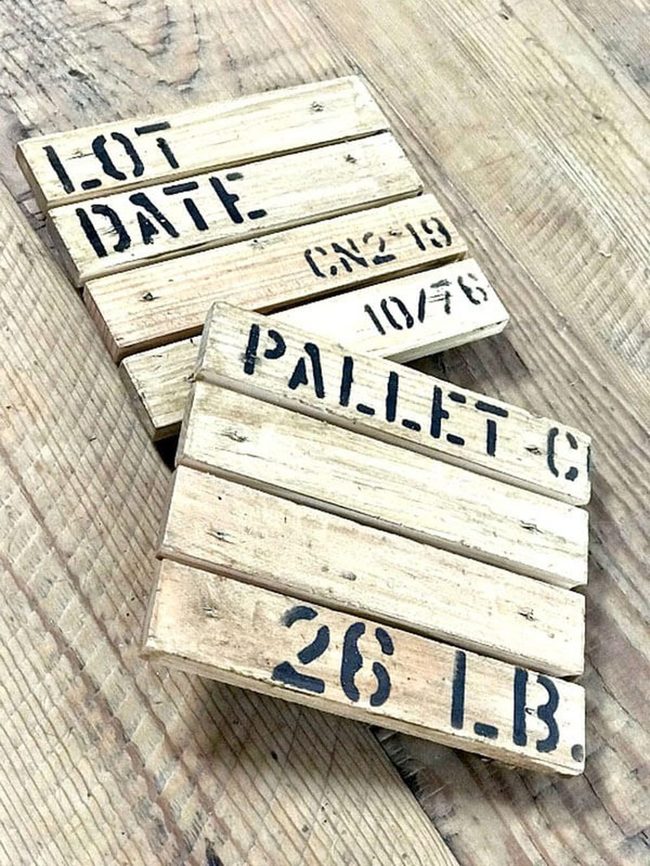 Wood Squares With Stenciled Letters