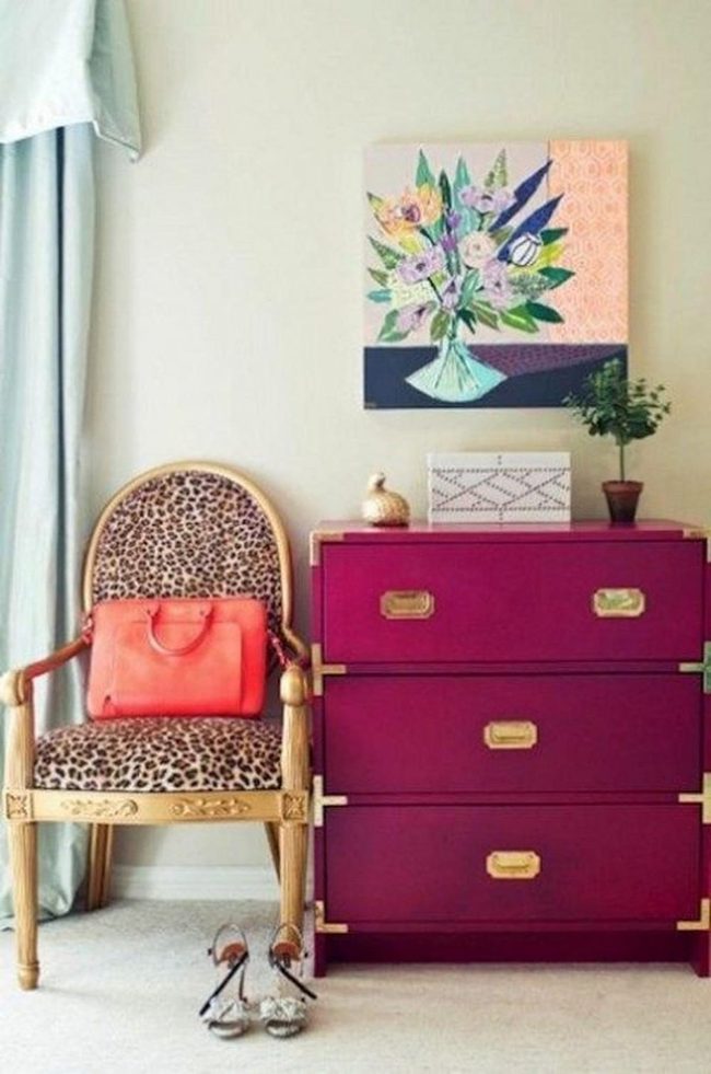 Purple Dresser Gold Statement Piece