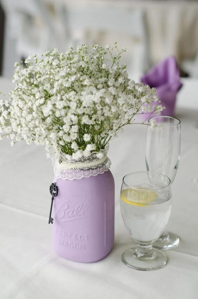 Lavender Lace Mason Jars