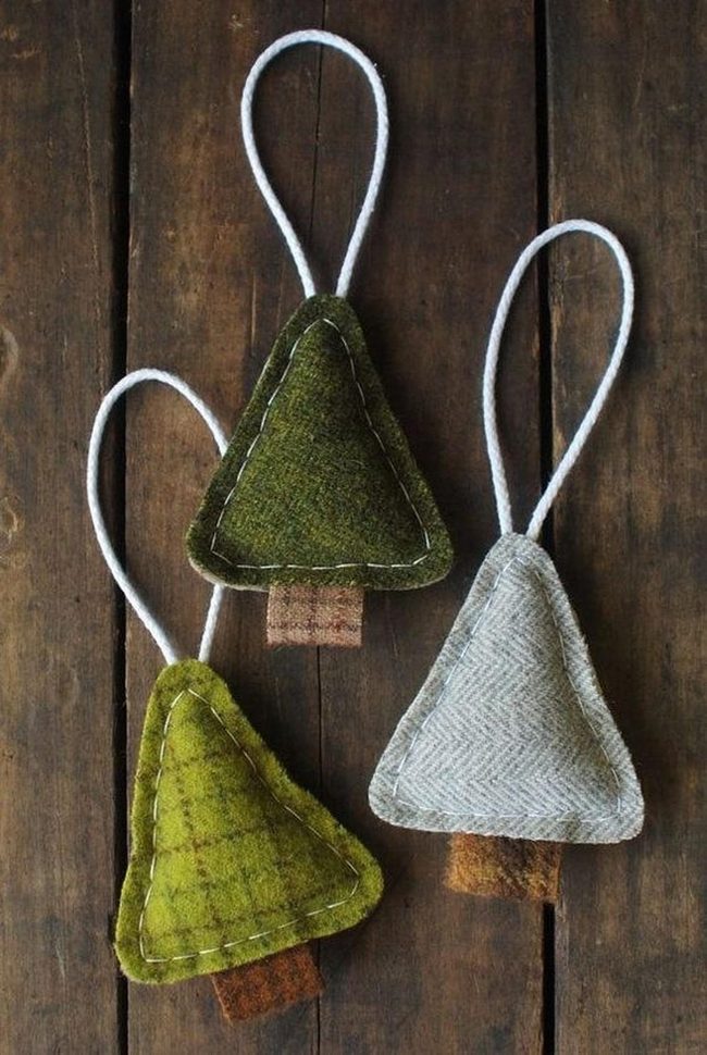 Wool Trees With White Stitching Details
