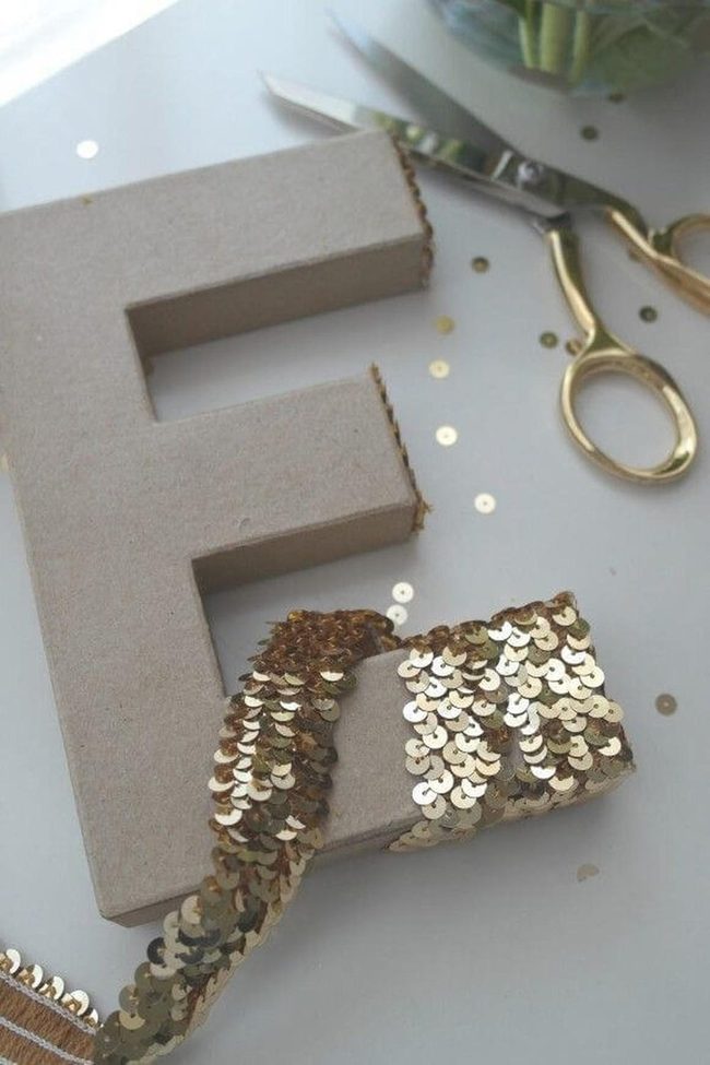 Shimmering Sequin Letter Art