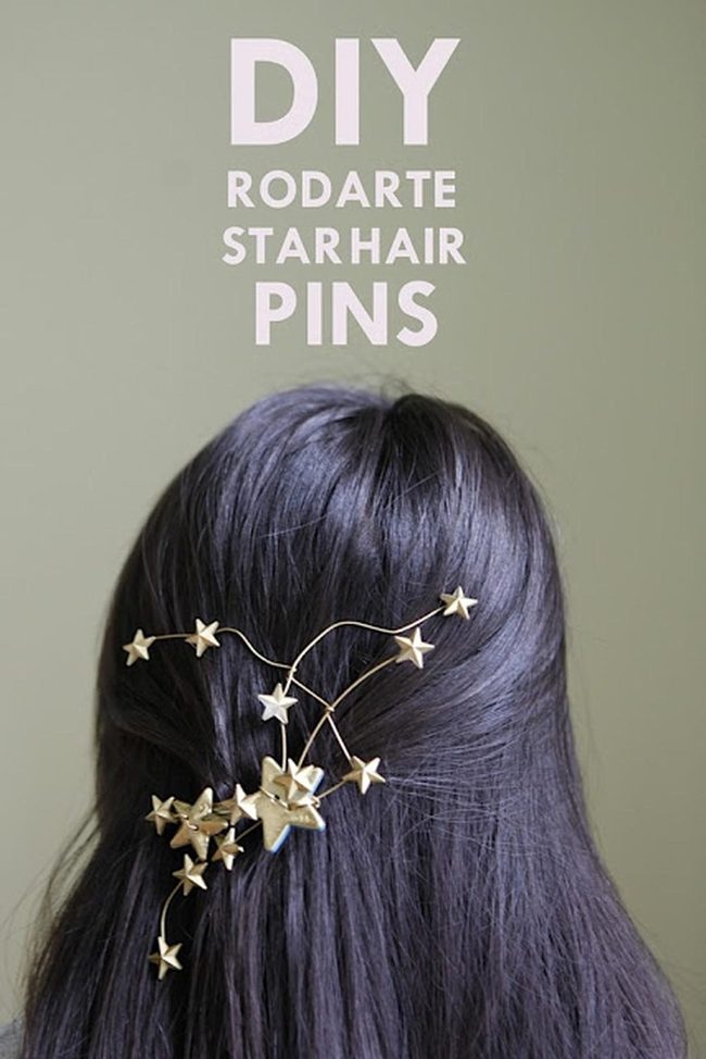 Metallic Stars In Dark Hair