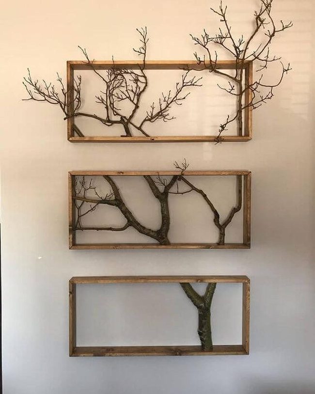 Framed Branches Natural Wall Art