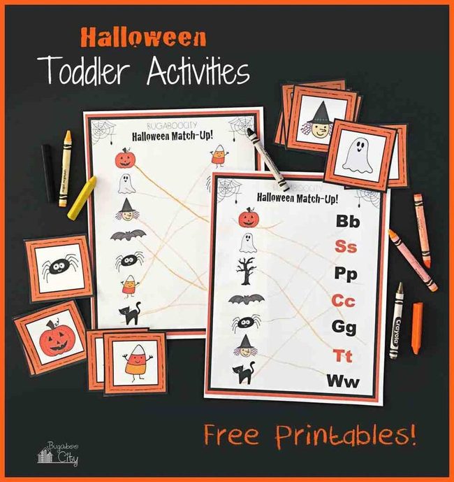 Orange And Black Halloween Matching Cards