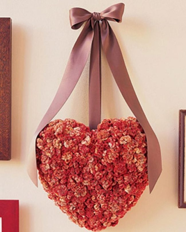 Red Floral Heart Silk Ribbon