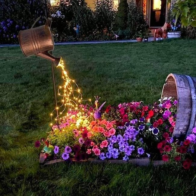 Glowing Watering Can Garden
