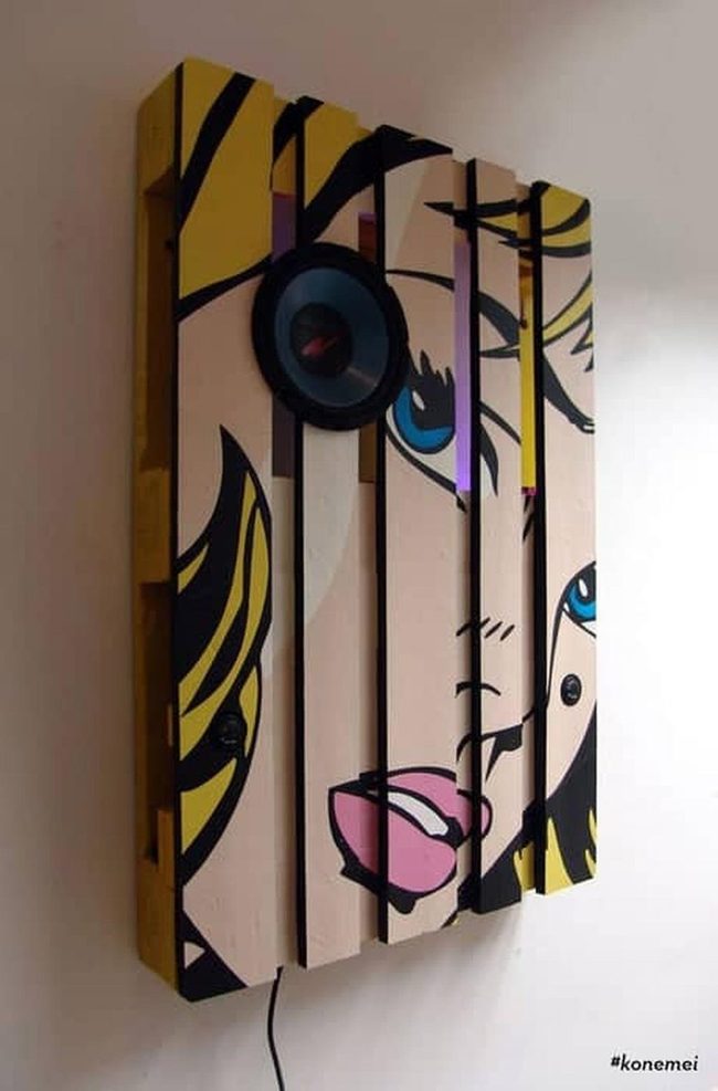 Wooden Pallet Wall Speaker Art