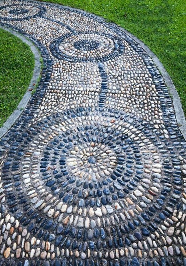 Pebbled Path Through Blooming Borders