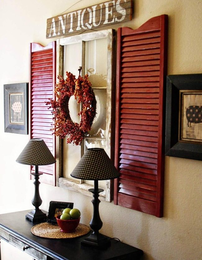 Red Antiques And Modern Contrast