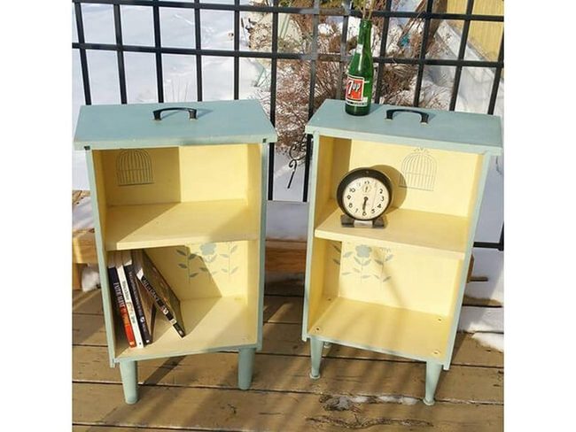 Soft Blue And Sunny Yellow Tables