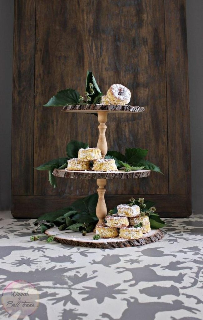 Wood-Tiered Dessert Display