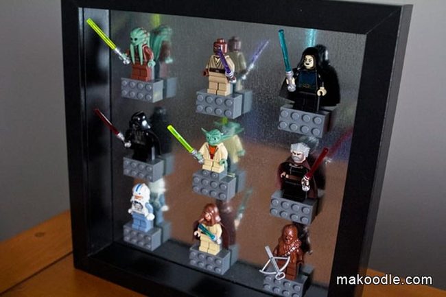 Glowing Lightsabers In Black Glass Frames