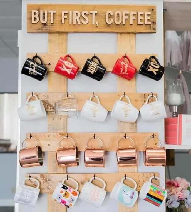 Colorful Mug Collection Display