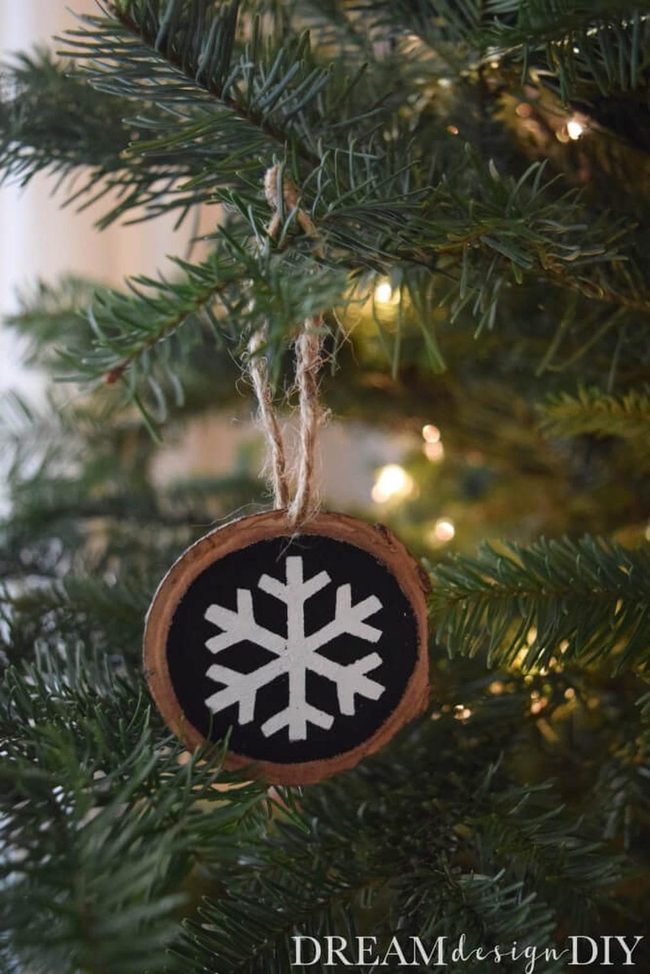 Hand-Painted Wood Slice Ornaments