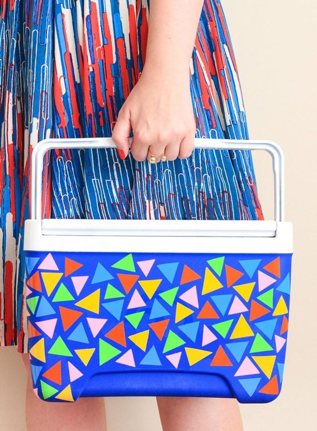 Geometric Cooler With Neon Triangles