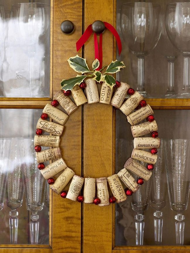 Recycled Cork Wreath Statement