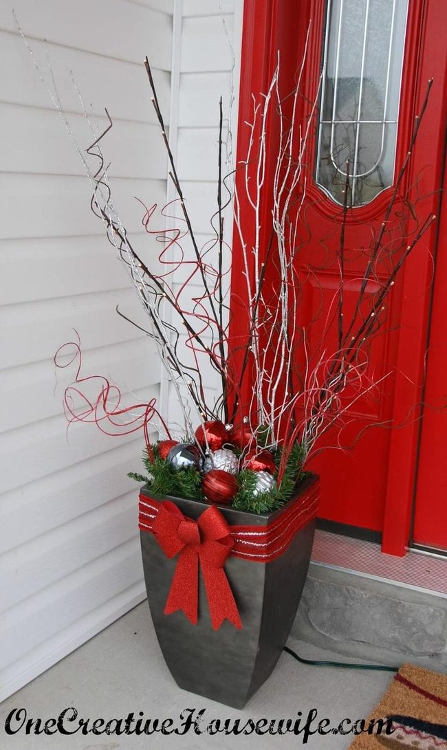Glittering Branches With Colorful Ornaments