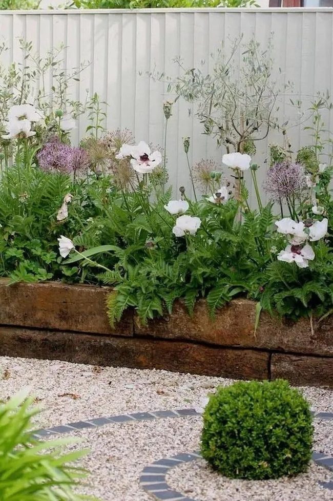 White Flowers, Stacked Wood Elegance