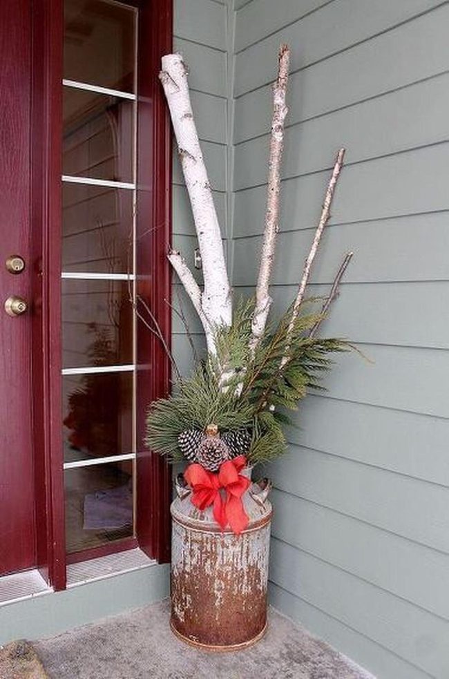 Birch Branches With Red Bow