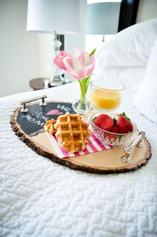 Strawberry Waffle Tray Silver Handles