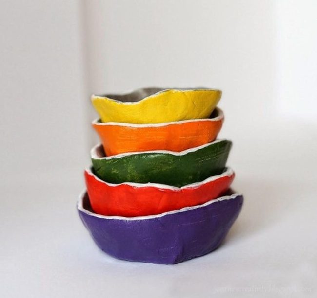 Gradient Ceramic Bowls, Artisan Stacked