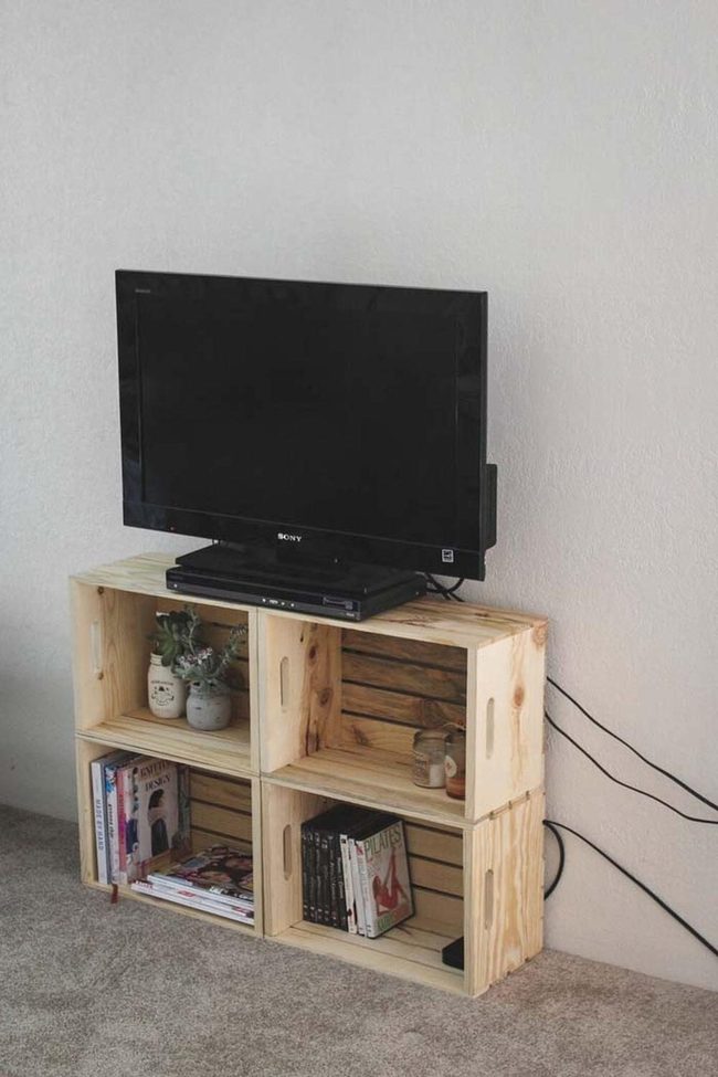 Wood Crate Tv Stand