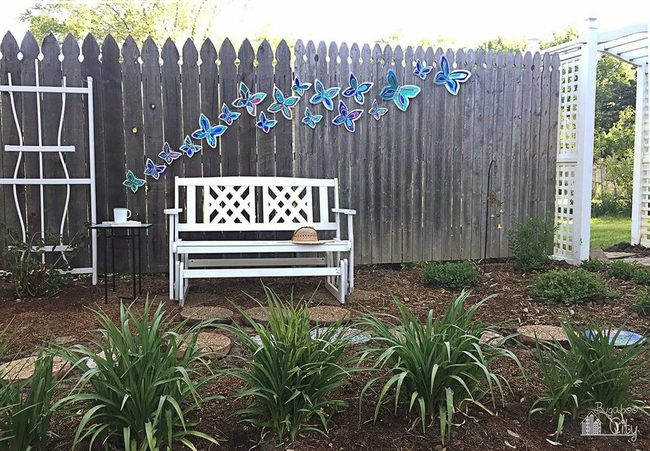 Colorful Butterfly Fence Wall Art