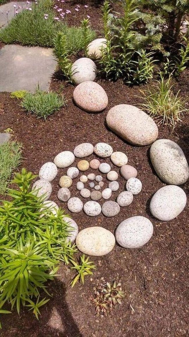 Spiraling Stone Path With Epoxy