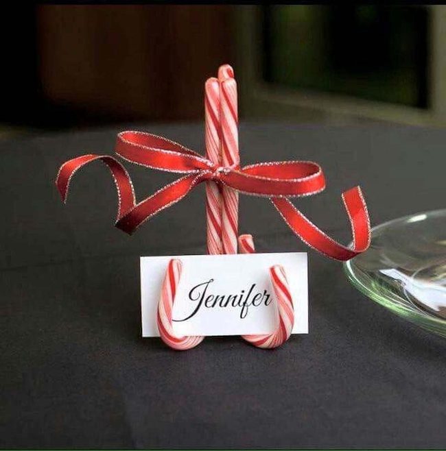 Peppermint Card Holders Red Ribbons