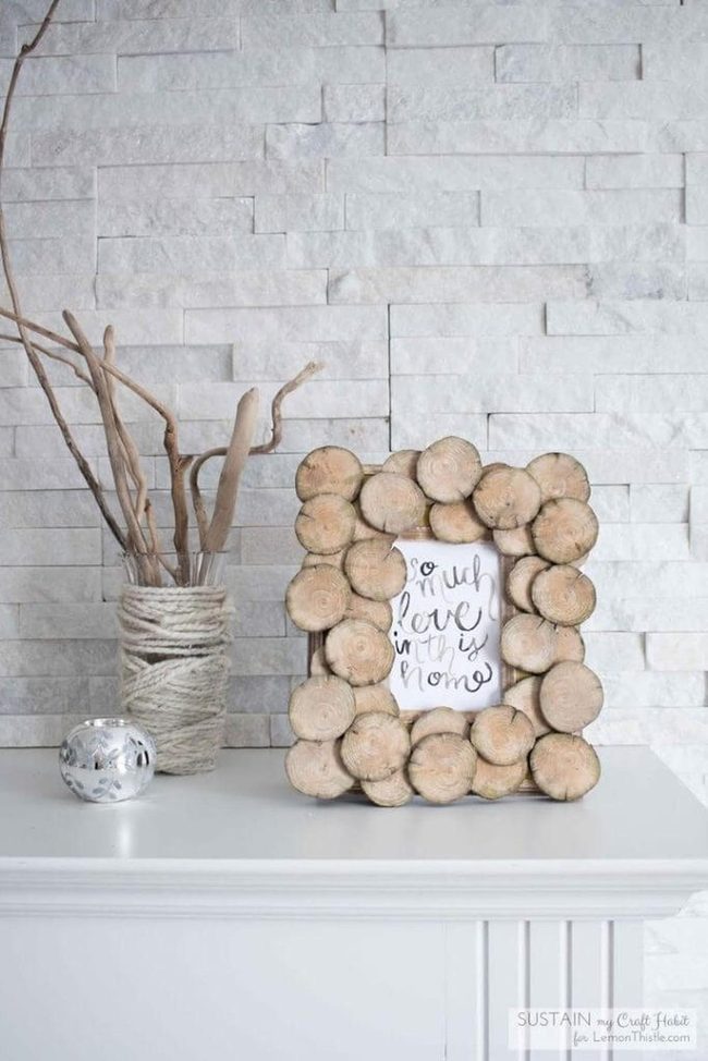 Natural Wood Slice Frame