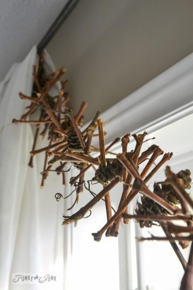 Twigs Pinecones Natural Garland