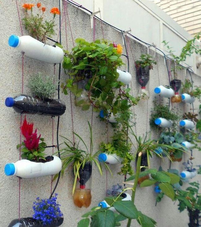 Glinting Bottle Wall Garden