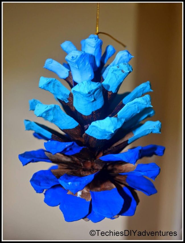 Blue Ombre Pinecones