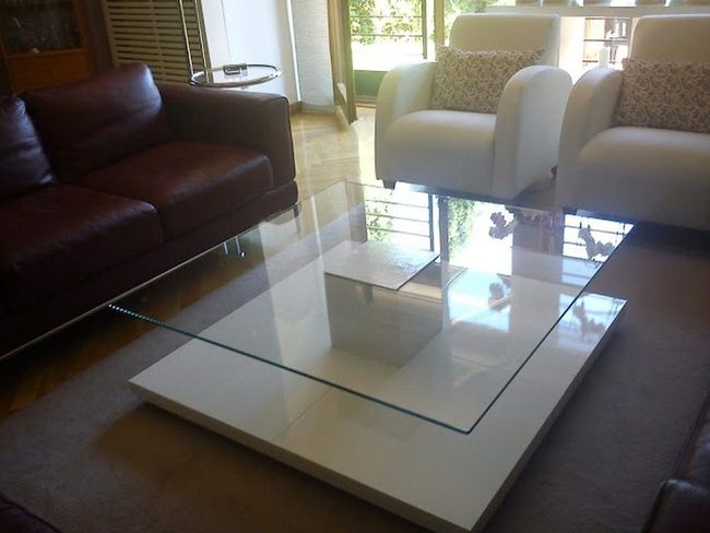 White Armchairs, Dark Leather Contrast