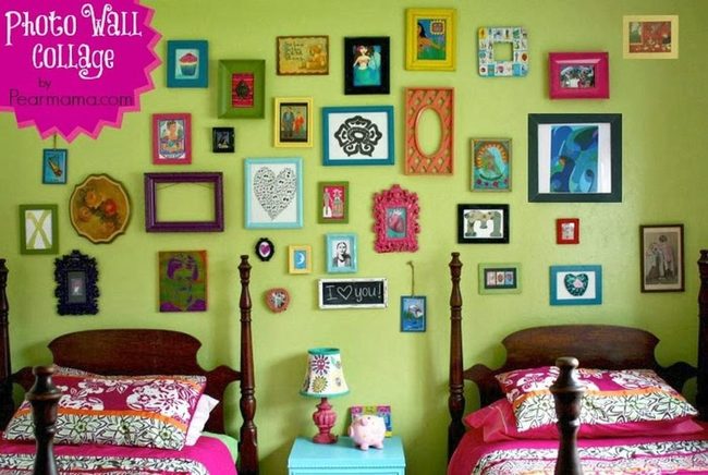 Pink Bedding Meets Forest Green Walls