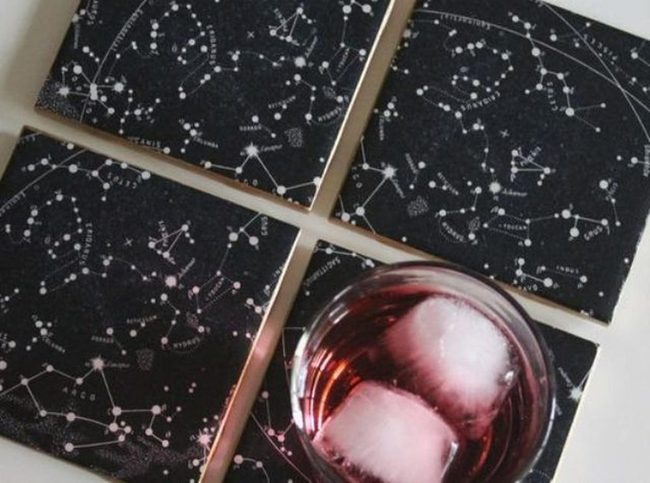 White Stars On Black Ceramic
