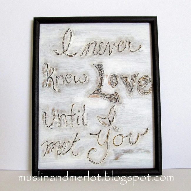 Handwritten Love In Black Frame