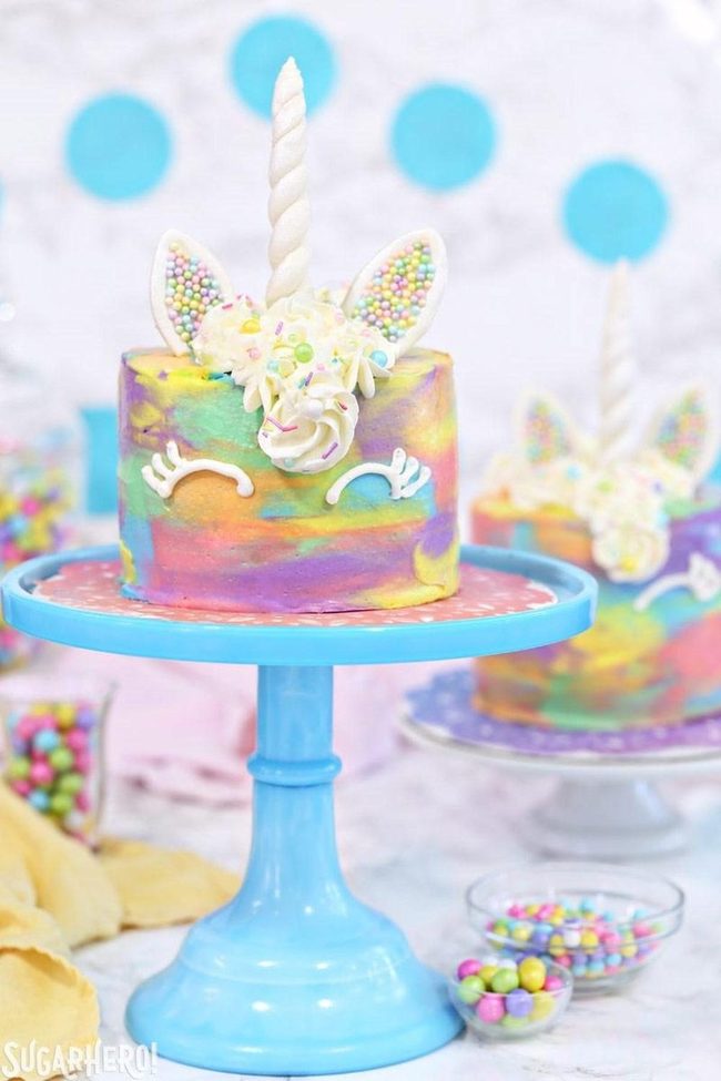 Twisted Horn Rainbow Cake