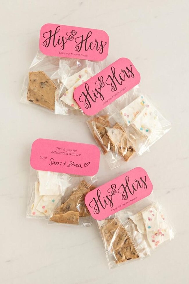 Chocolate Bark Wedding Favor