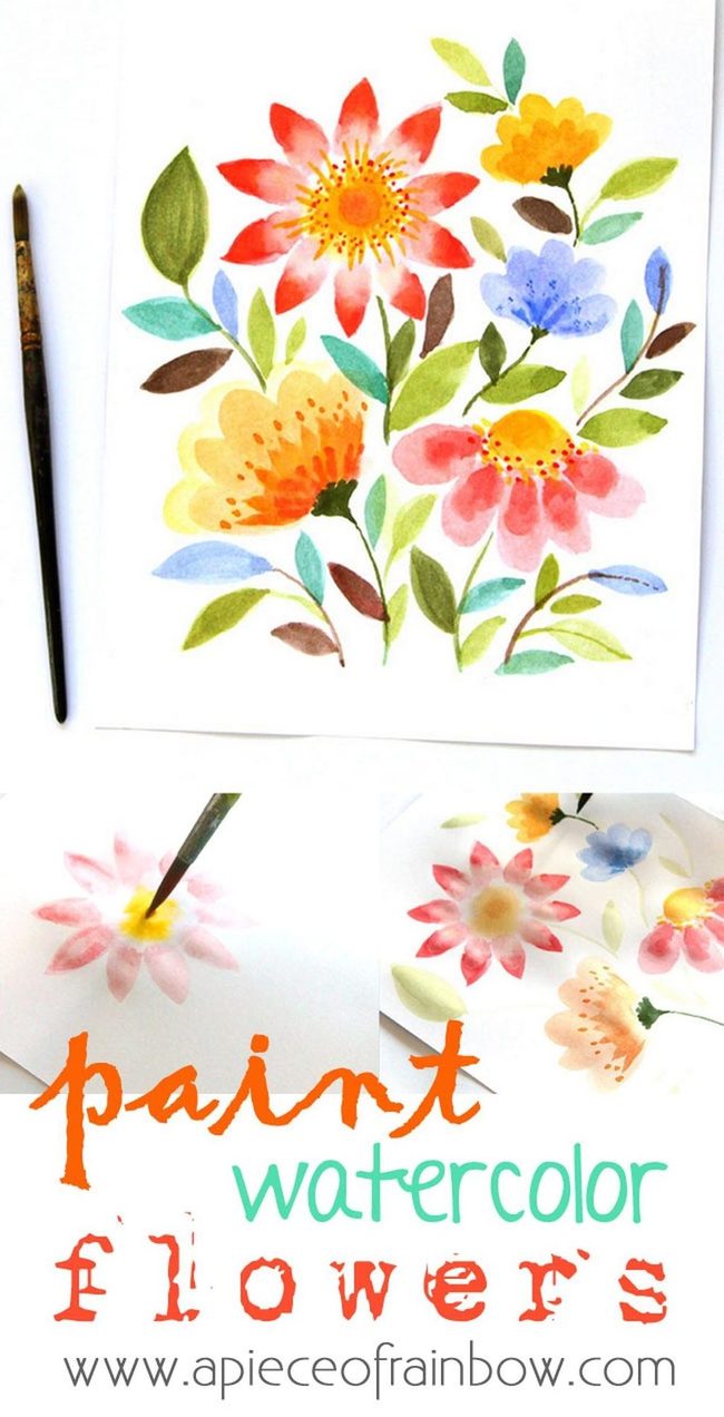 Watercolor Wildflowers In Motion