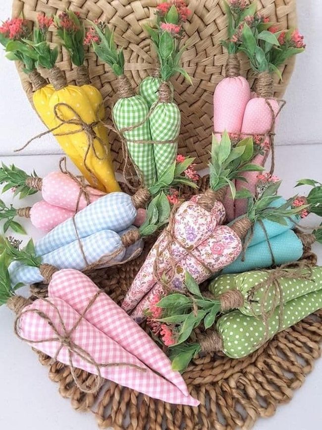 Colorful Fabric Carrots For Spring
